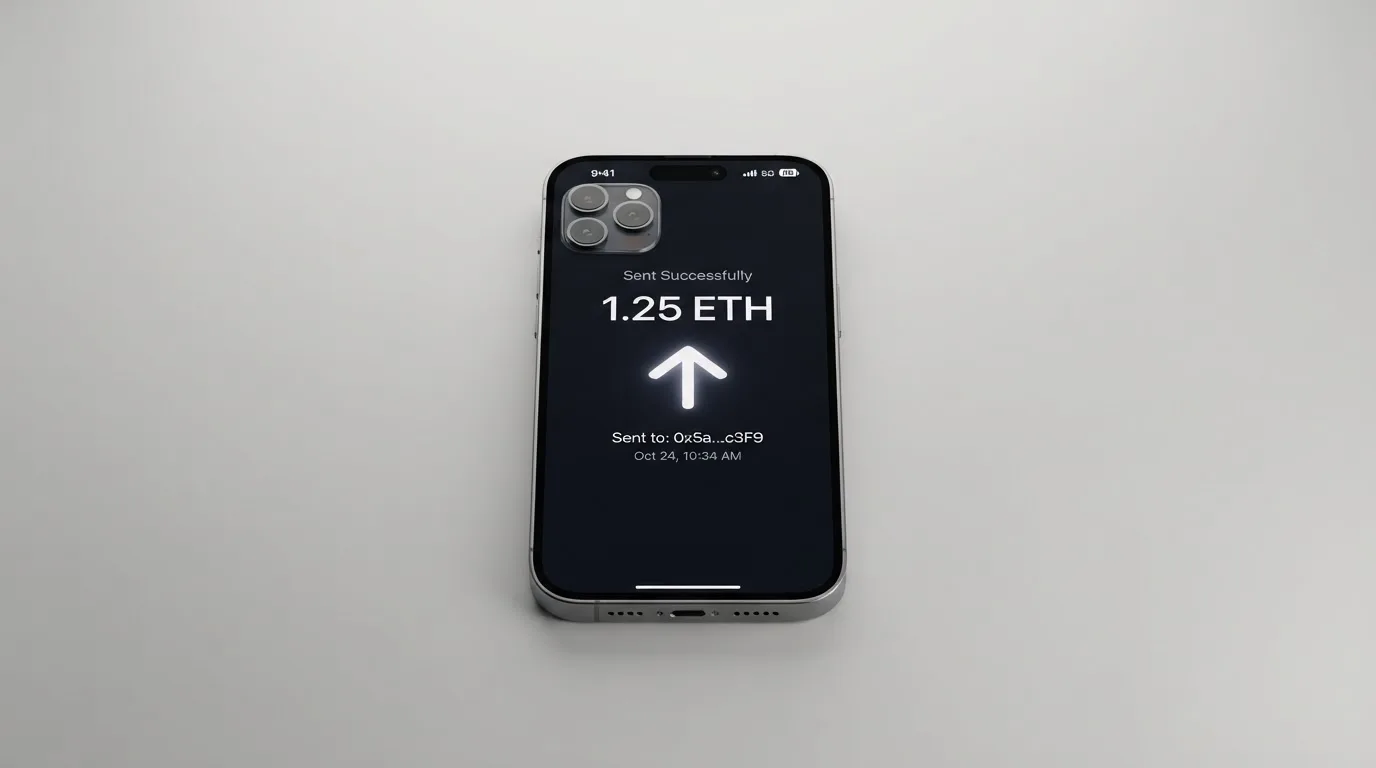 Телефон с экраном перевода стейблкоина